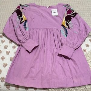 Free People Lavender Dress with Multicolor Embroidery